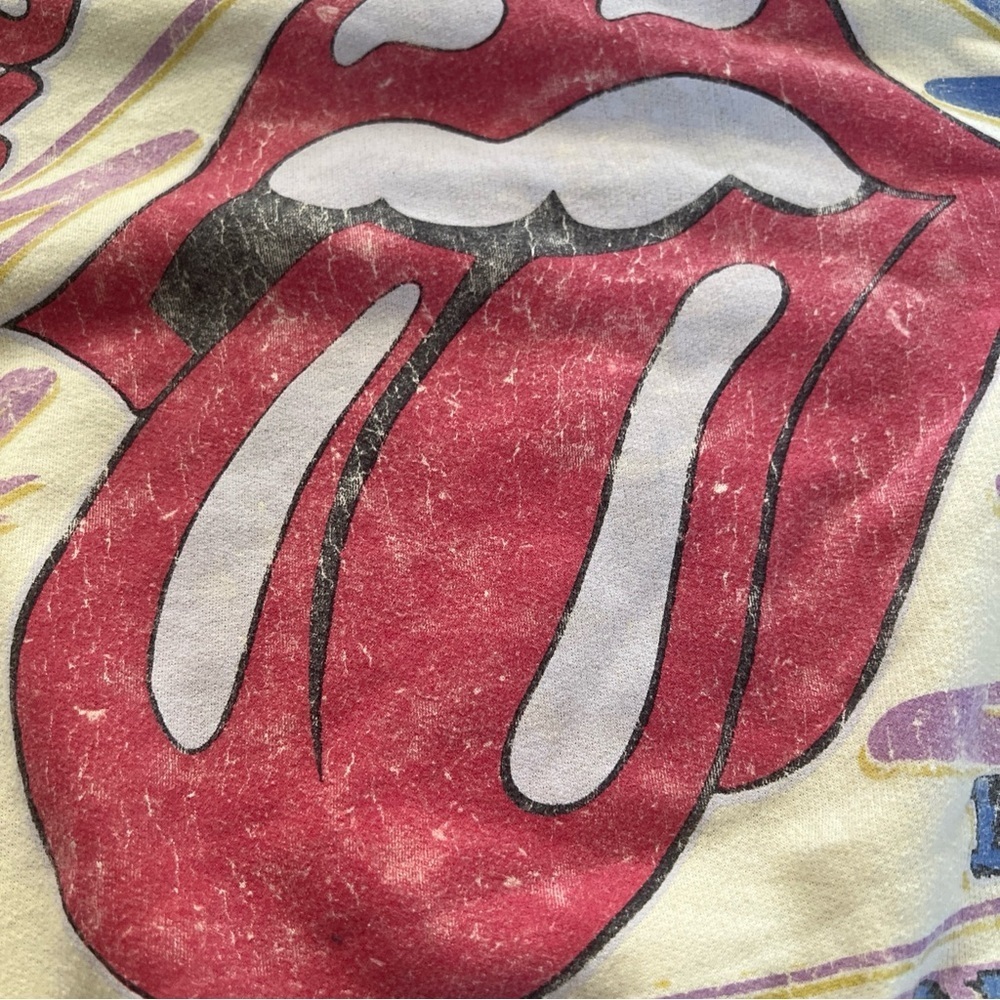 Rolling Stones Shirt juniors M Yellow Casual Pullover Voodoo Lounge Sweatshirt - Picture 5 of 5